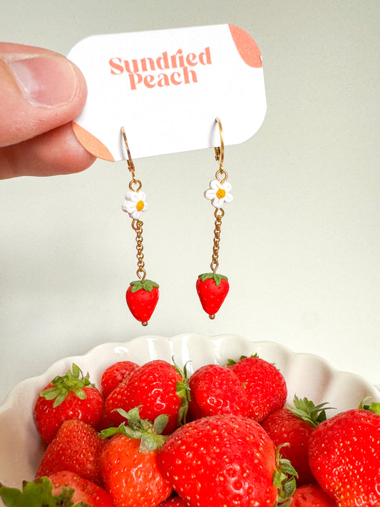 Floral Strawberry Dangle