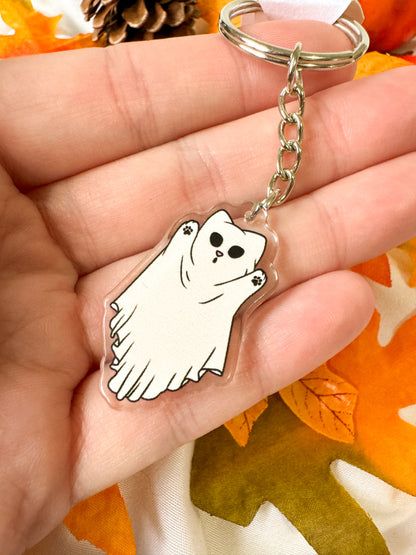 Ghost Cat Keychain