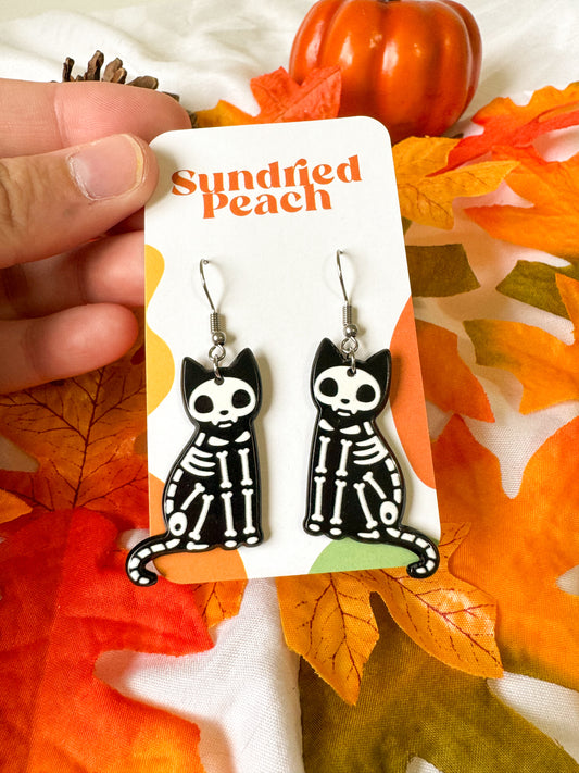 Skeleton Cat Dangles